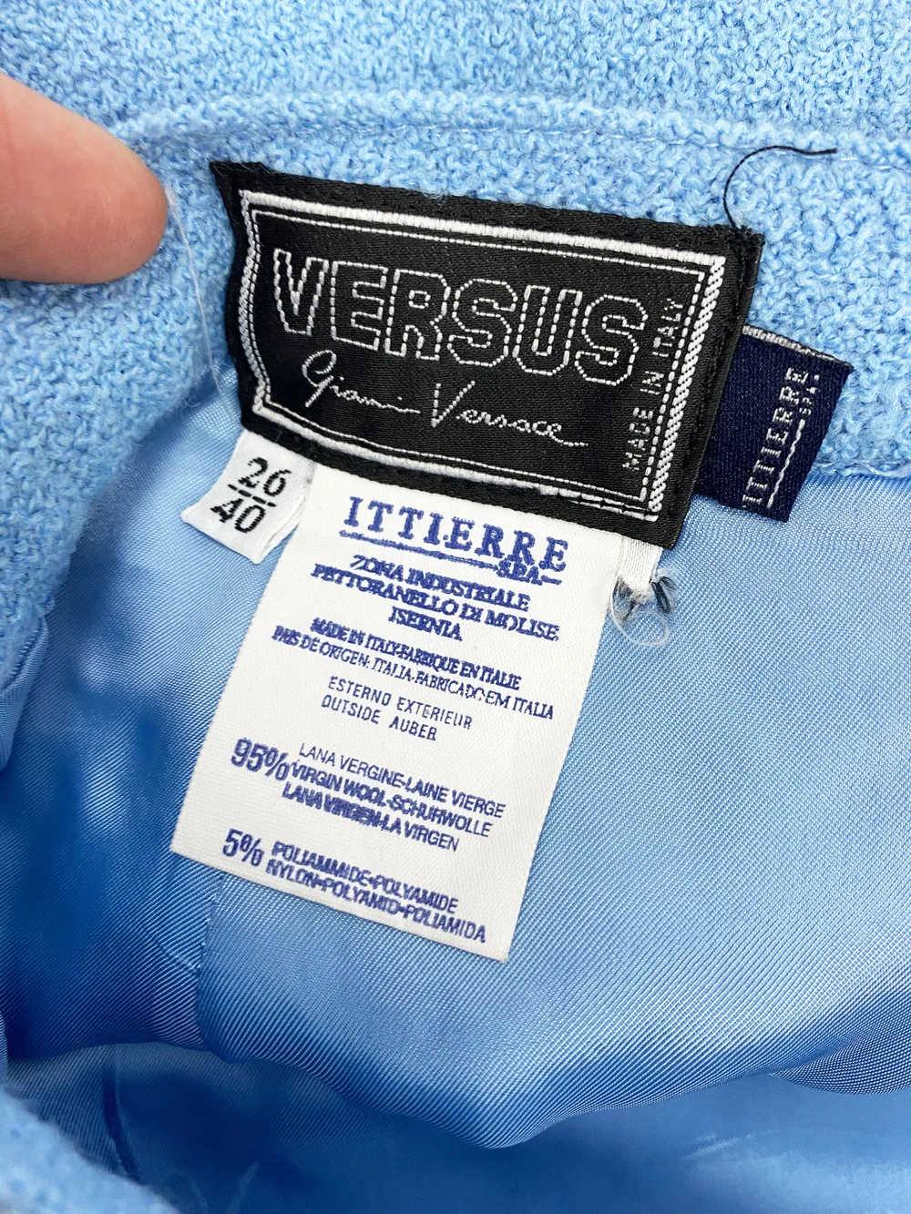 Gianni Versace Versus 90s blue skirt suit — JAMES VELORIA